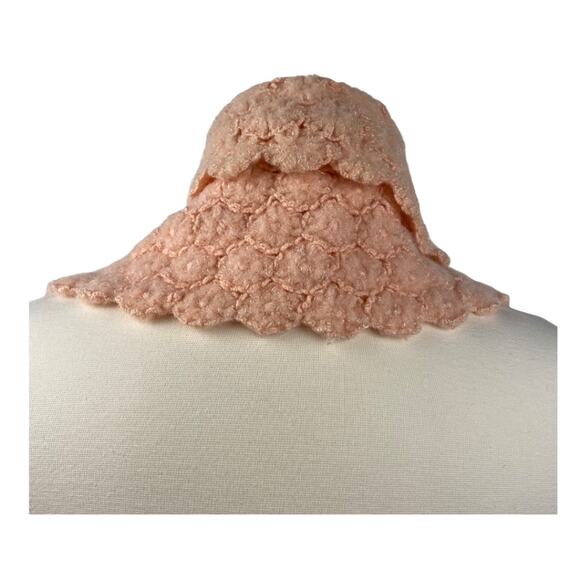 Knit or Crochet Scarf Twee Cottage Core Cozy Accent Scalloped Edge - Picture 4 of 10